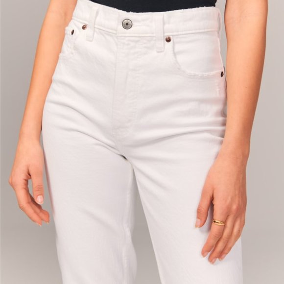 Abercrombie & Fitch Cream Straight Leg Jeans - Picture 4 of 12